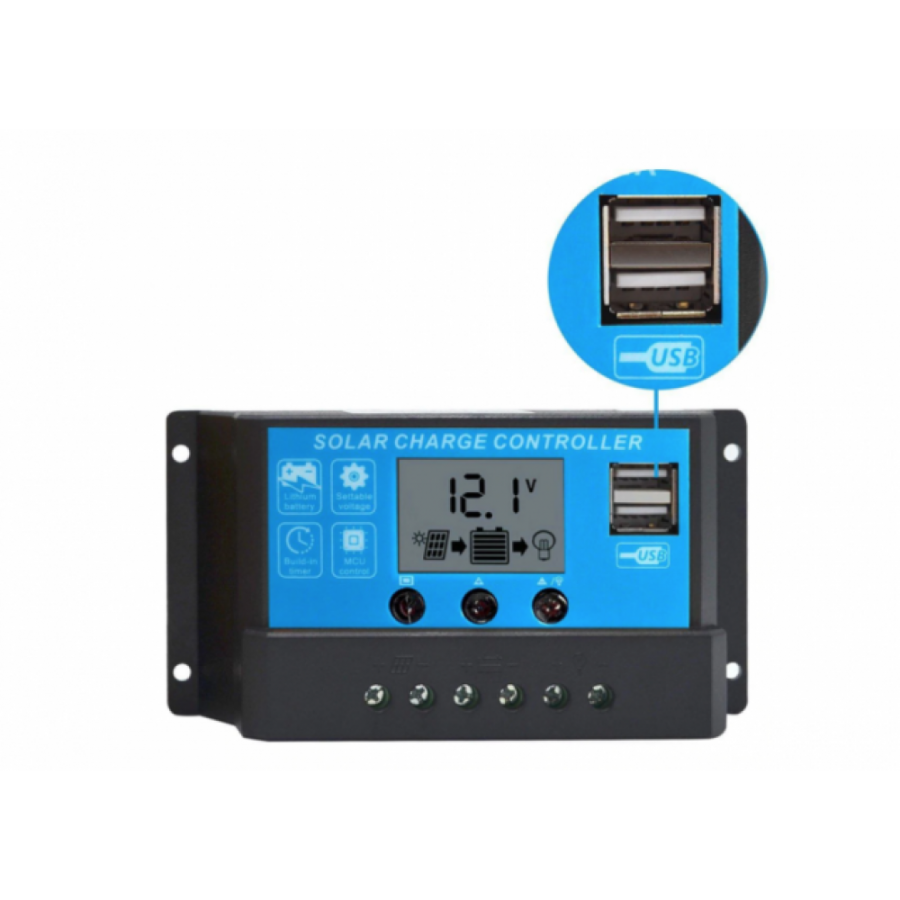 Regulator solar 10A, 12/24V PWM cu LCD si USB - Iluminat -wowreduceri.ro Regulator solar 10A, 12/24V PWM cu LCD si USB ( Iluminat )