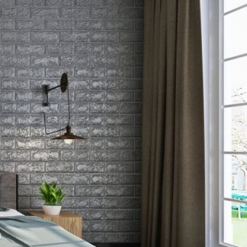 Tapet 3D Silver design perete modern din caramida in relief, Autoadeziv , 77x70 cm  20 Buc Tapet 3D Silver design perete modern din caramida in relief, Autoadeziv , 77x70 cm  20 Buc