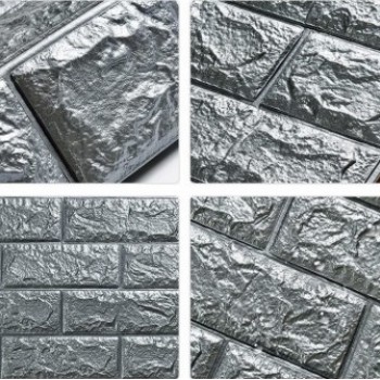 Tapet 3D Silver design perete modern din caramida in relief, Autoadeziv , 77x70 cm  20 Buc Tapet 3D Silver design perete modern din caramida in relief, Autoadeziv , 77x70 cm  20 Buc