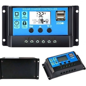 REGULATOR CONTROLER PENTRU PANOU SOLAR, 30A, 12V/24V, DISPLAY LCD SI 2 PORTURI USB REGULATOR CONTROLER PENTRU PANOU SOLAR, 30A, 12V/24V, DISPLAY LCD SI 2 PORTURI USB