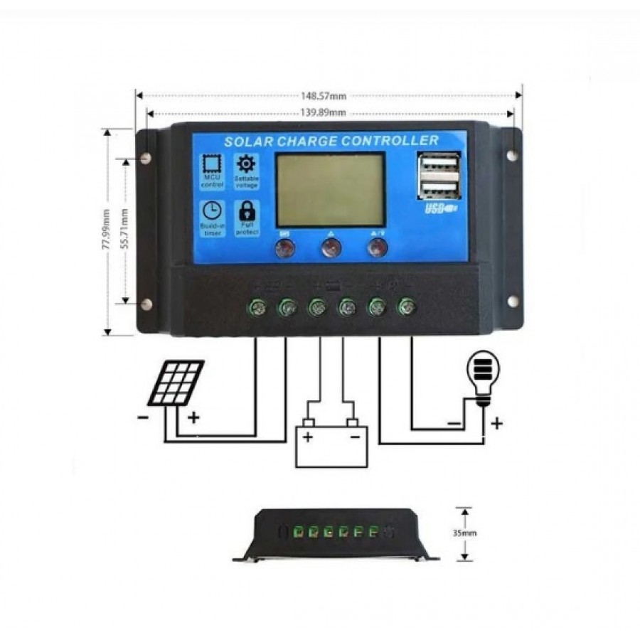 Kit solar cu panou fotovoltaic 100W Invertor 220V Controller 20A, Acumulator 12v-7Ah - Iluminat -wowreduceri.ro Kit solar cu panou fotovoltaic 100W Invertor 220V Controller 20A, Acumulator 12v-7Ah ( Iluminat )