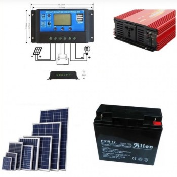 Kit solar cu panou fotovoltaic 100W Invertor 220V Controller 20A, Acumulator 12v-7Ah Kit solar cu panou fotovoltaic 100W Invertor 220V Controller 20A, Acumulator 12v-7Ah