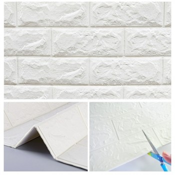 Set 20 x Tapet 3D Autocolant alb, design caramida, rezistent la apa, 70cm x 77cm x 6 mm Set 20 x Tapet 3D Autocolant alb, design caramida, rezistent la apa, 70cm x 77cm x 6 mm