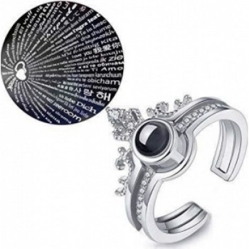 LICHIDARE STOC :Inel reglabil cu cristal Zirconiu gravat cu proiectie "Te Iubesc" de 100 de ori in 100 de limbi, din aliaj SILVER LICHIDARE STOC :Inel reglabil cu cristal Zirconiu gravat cu proiectie "Te Iubesc" de 100 de ori in 100 de limbi, din aliaj SILVER