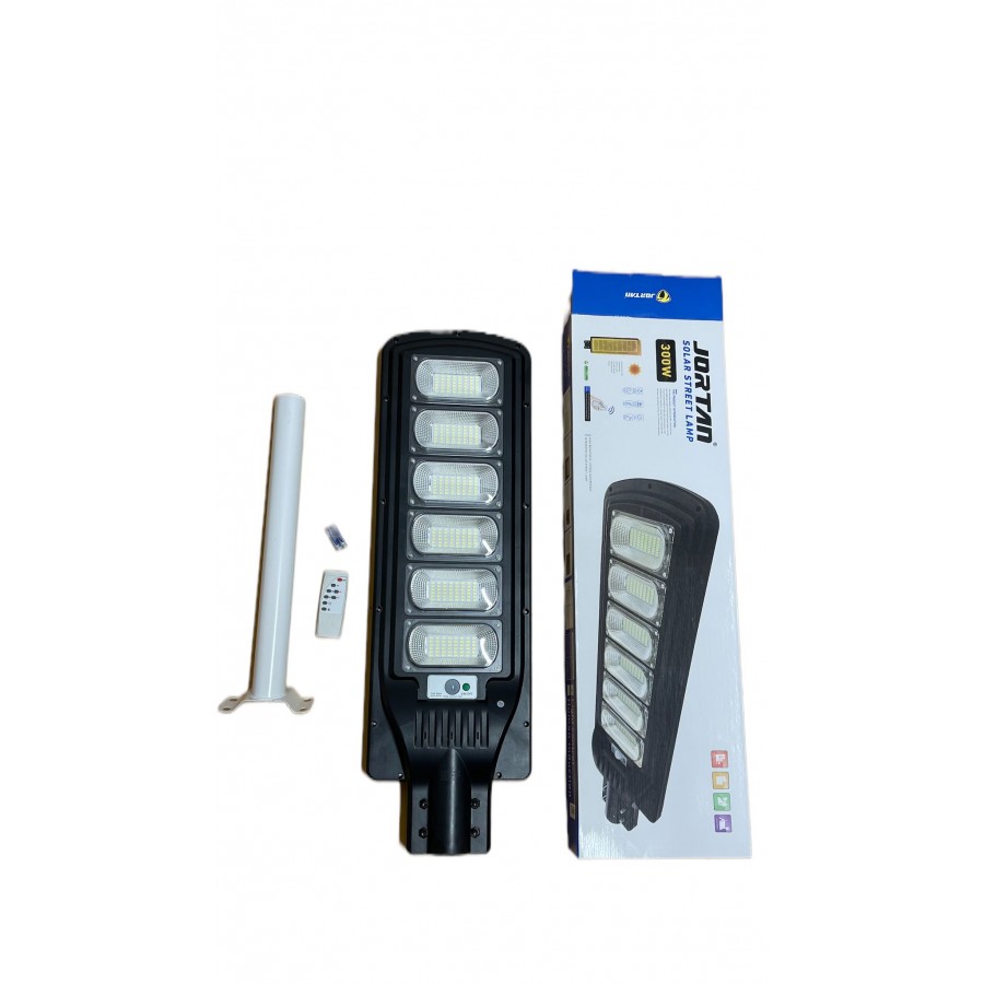 Lampa stradala Jortan 300W cu 6 cadrane, cu panou solar, senzor lumina, telecomanda COD0145Z - Iluminat -wowreduceri.ro Lampa stradala Jortan 300W cu 6 cadrane, cu panou solar, senzor lumina, telecomanda COD0145Z ( Iluminat )
