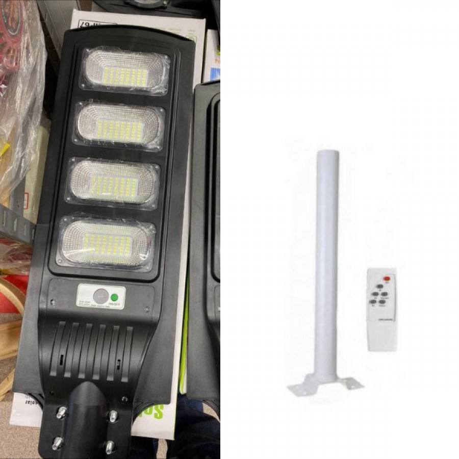 Lampa Solara LED 400w, 4 cadrane, cu Incarcare Solara Panou Fotovoltaic + Telecomanda si suport - Iluminat -wowreduceri.ro Lampa Solara LED 400w, 4 cadrane, cu Incarcare Solara Panou Fotovoltaic + Telecomanda si suport ( Iluminat )