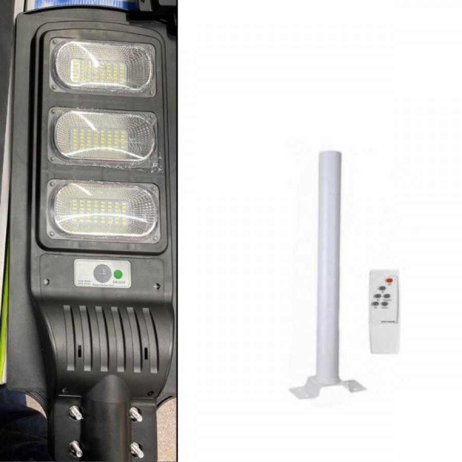 Lampa Solara LED 120w, 3 cadrane, cu Incarcare Solara Panou Fotovoltaic + Telecomanda si suport - Iluminat -wowreduceri.ro Lampa Solara LED 120w, 3 cadrane, cu Incarcare Solara Panou Fotovoltaic + Telecomanda si suport ( Iluminat )