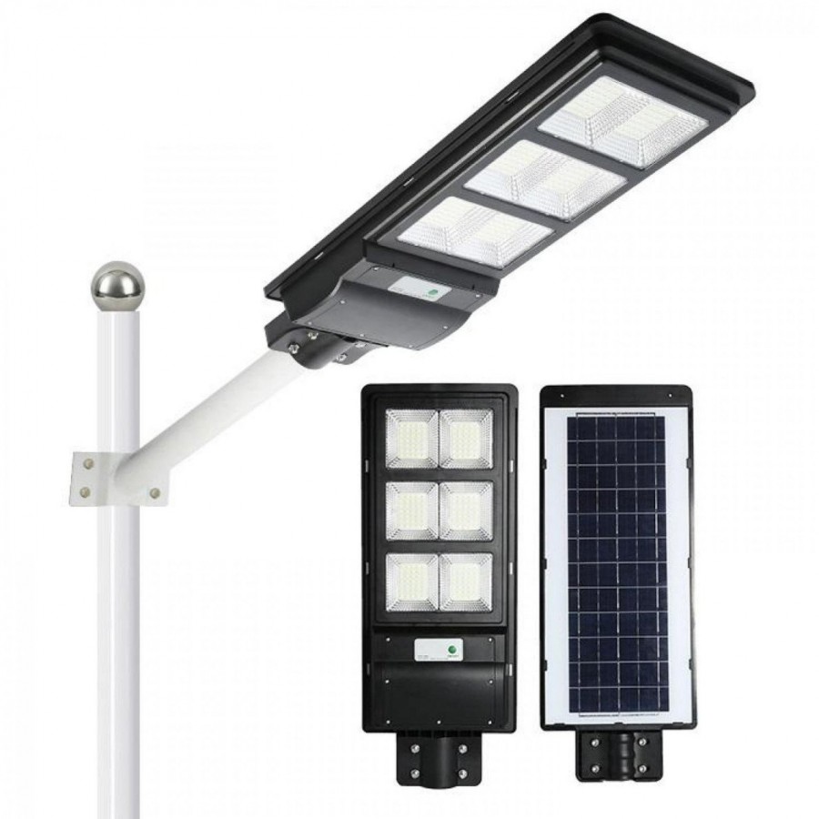 Lampa Solara LED 400w, 6 cadrane, cu Incarcare Solara Panou Fotovoltaic + Telecomanda si suport ( Iluminat )