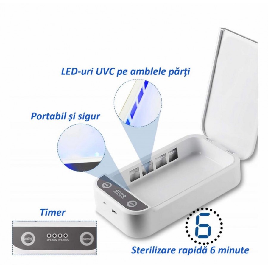 STERILIZATOR UVC PENTRU TELEFON SAU OBIECTE MICI, INCARCARE USB - Sanatate&Frumusete -wowreduceri.ro STERILIZATOR UVC PENTRU TELEFON SAU OBIECTE MICI, INCARCARE USB - Sanatate&Frumusete - wowreduceri.ro