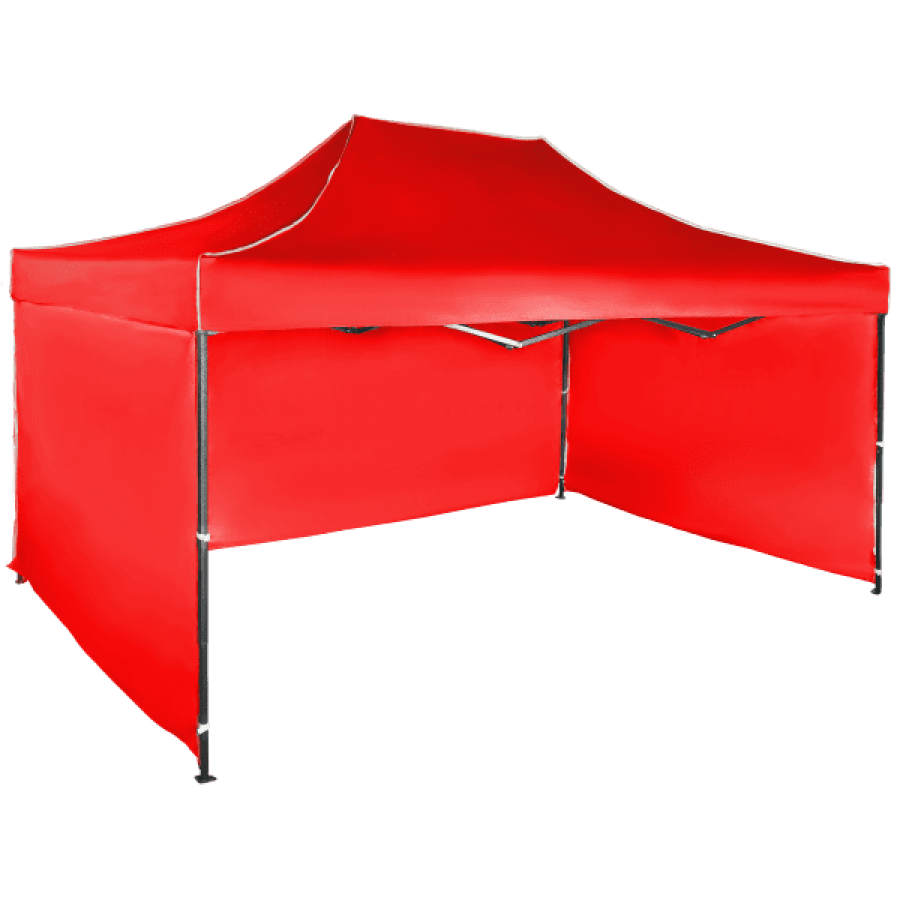 Cort IMPERMEABIL pavilion pliabil 3m * 4,5m, structura metalica, culoare ROSU - Corturi - wowreduceri.ro