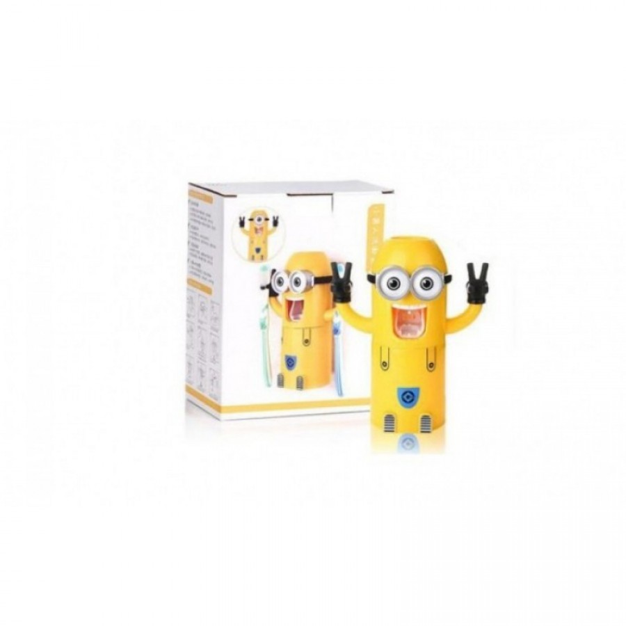 Dozator pasta de dinti cu suport pentru 2 periute, model Minions - Ingrijire Personala - wowreduceri.ro