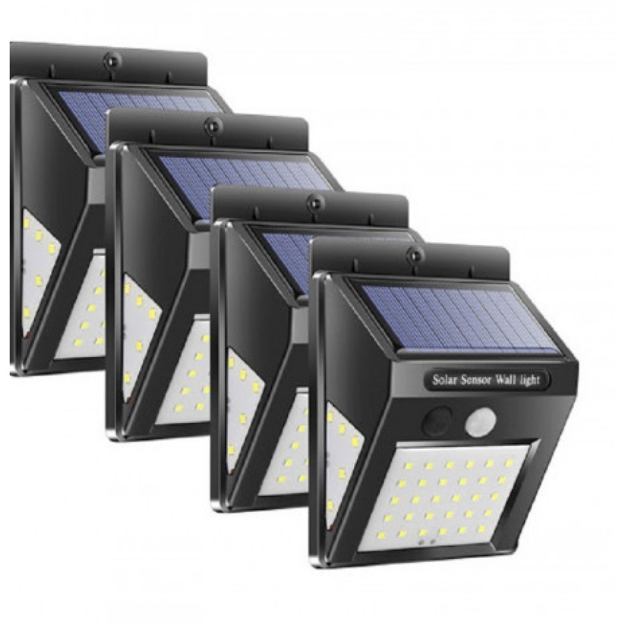 Set 4 Lampi solare 30 LED, senzor de miscar  3 moduri de iluminare - Casa si gradina - wowreduceri.ro