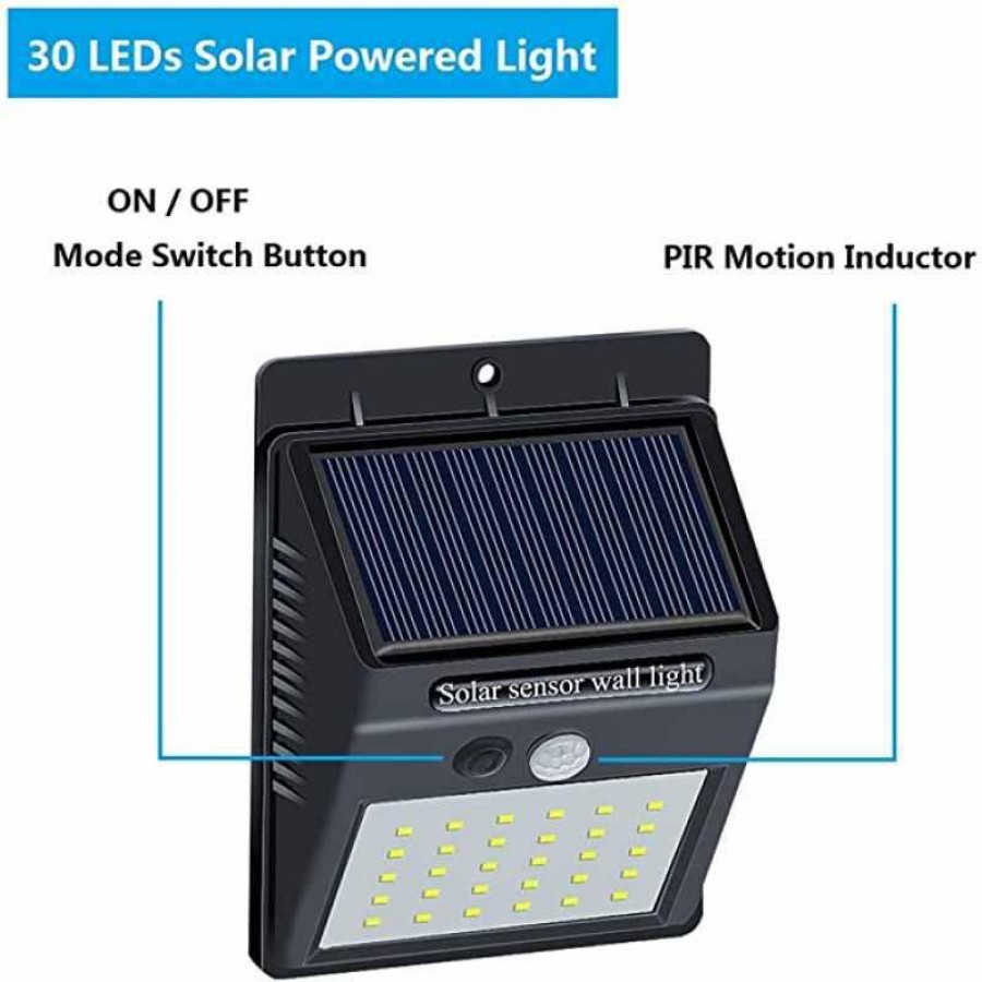 SET 5 Lampi Solare cu 30 LED,senzor de miscare si senzor de lumina - ELECTRONICE - wowreduceri.ro