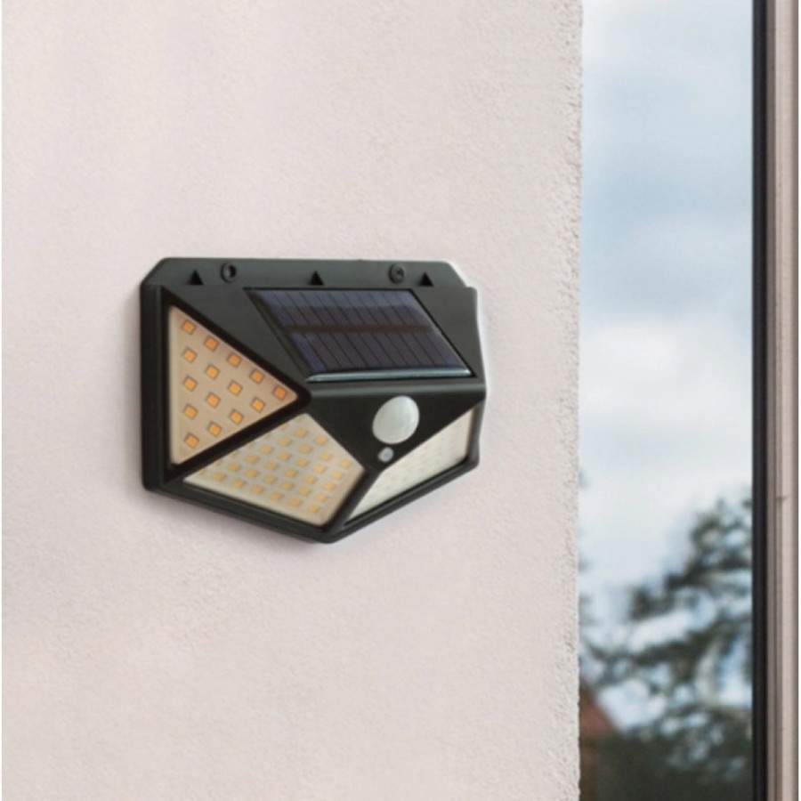 Set 8 x Lampa 100 LED cu panou solar, senzor de miscare - ELECTRONICE - wowreduceri.ro