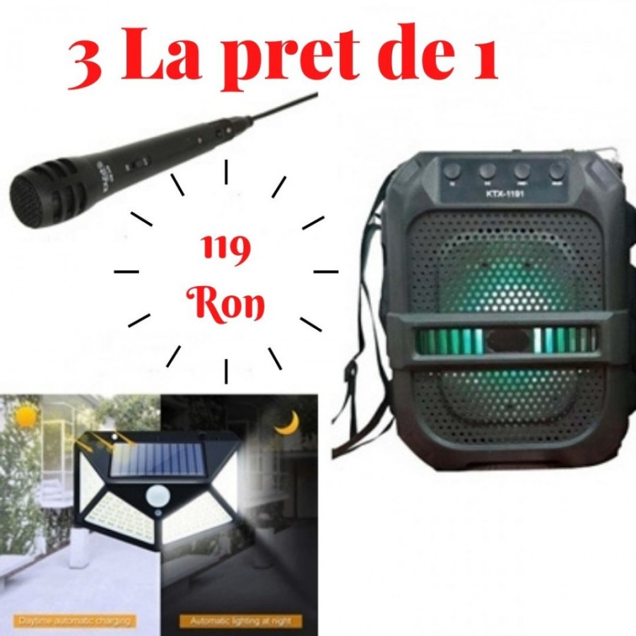 Super Pachet Boxa Portabila+Lampa Solara+Microfon - Boxe, Casti, Microfoane -wowreduceri.ro Super Pachet Boxa Portabila+Lampa Solara+Microfon - Boxe, Casti, Microfoane - wowreduceri.ro