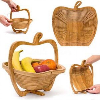 Cos de fructe pliabil din bambus, in forma de mar Cos de fructe pliabil din bambus, in forma de mar