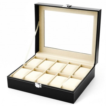 Cutie din piele ecologica pentru 10 ceasuri