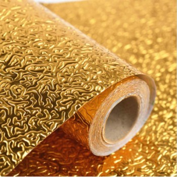 Folie de aluminiu autoadeziva bucatarie 60 x 300 cm, Auriu Folie de aluminiu autoadeziva bucatarie 60 x 300 cm, Auriu