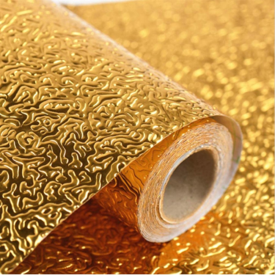 Folie de aluminiu autoadeziva bucatarie 60 x 300 cm, Auriu - Bucatarie -wowreduceri.ro Folie de aluminiu autoadeziva bucatarie 60 x 300 cm, Auriu - Bucatarie - wowreduceri.ro