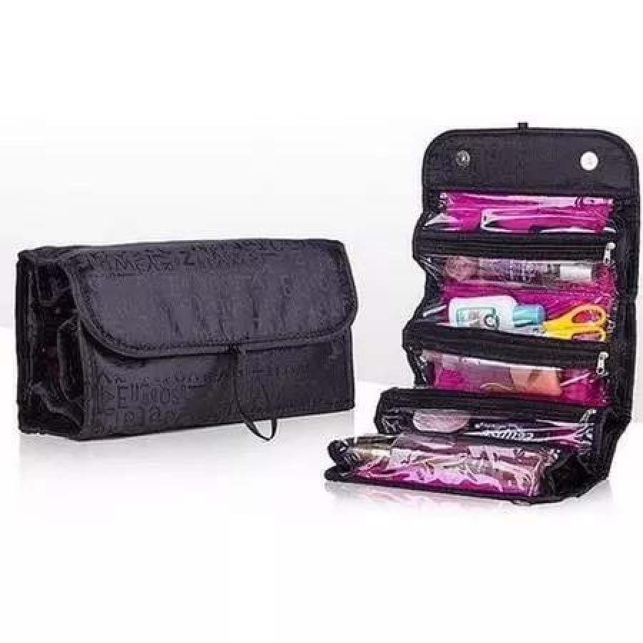 Geanta/organizator pentru cosmetice make-up si accesorii Roll-N-Go, negru ( Sanatate&Frumusete )