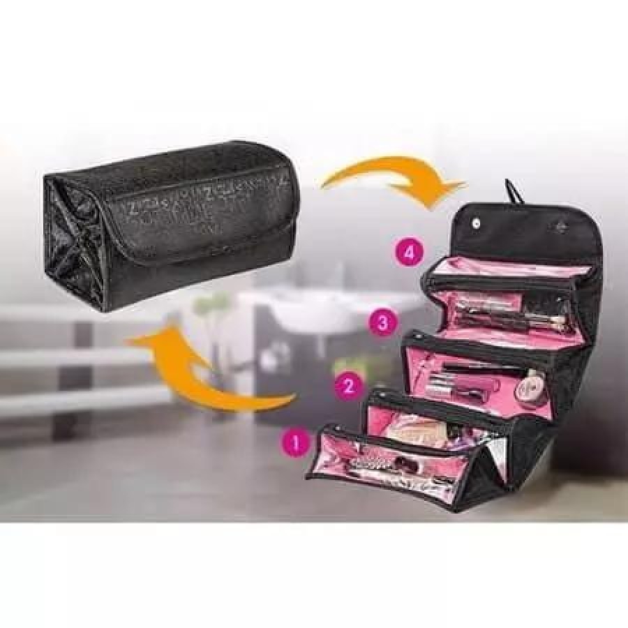 Geanta/organizator pentru cosmetice make-up si accesorii Roll-N-Go, negru ( Sanatate&Frumusete )