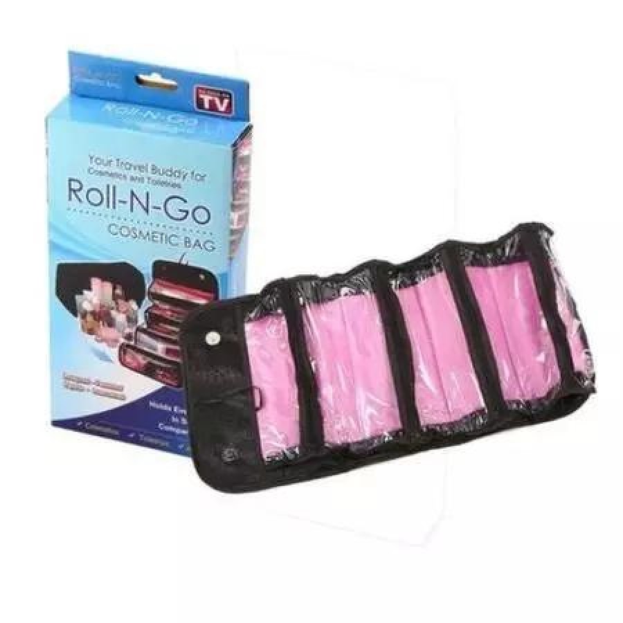 Geanta/organizator pentru cosmetice make-up si accesorii Roll-N-Go, negru ( Sanatate&Frumusete )