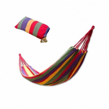 Hamac Multicolor Pentru o Persoana, Din Bumbac, 180x80 cm, cu Săculeț Inclus Hamac Multicolor Pentru o Persoana, Din Bumbac, 180x80 cm, cu Săculeț Inclus