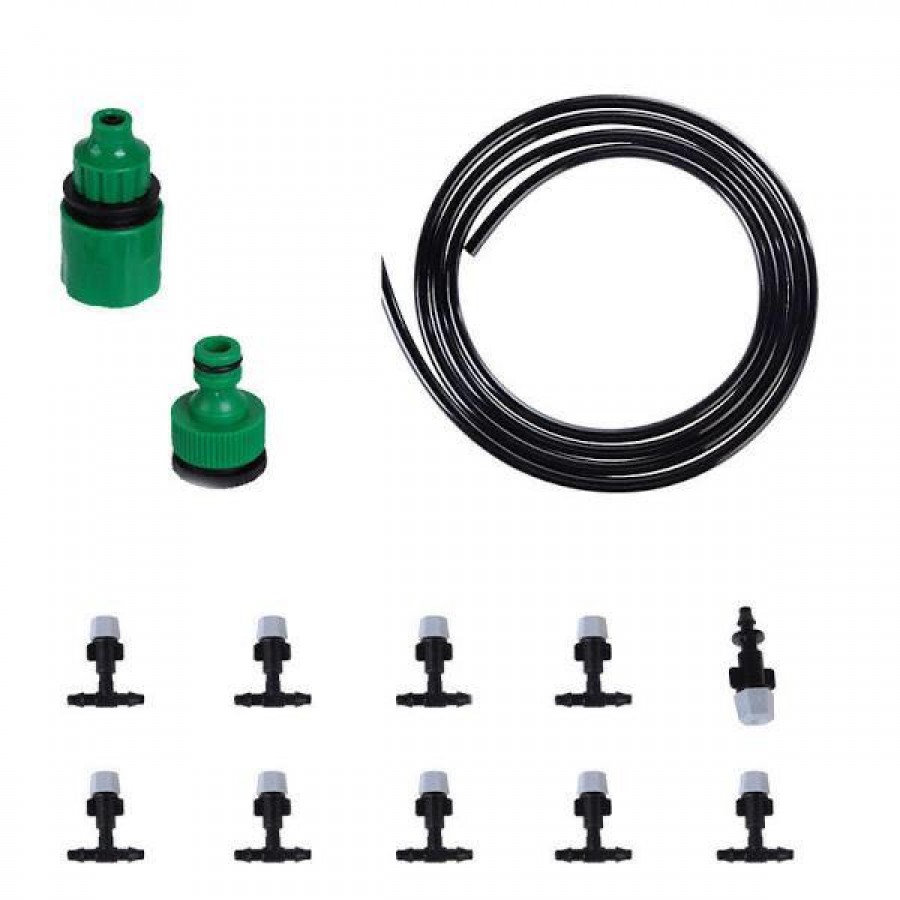 Kit racire terasa cu pulverizare apa sub forma de ceata, 10 metri - Furtune extensibile -wowreduceri.ro Kit racire terasa cu pulverizare apa sub forma de ceata, 10 metri ( Furtune extensibile )