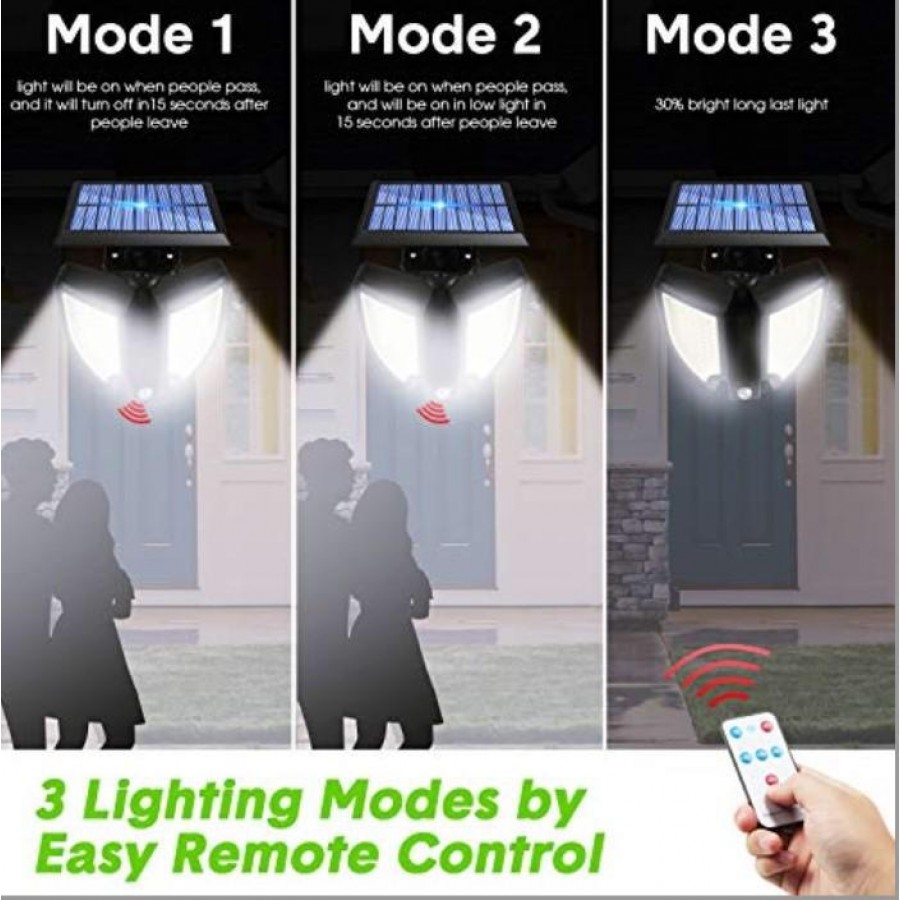 Lampa solara 90 LED, senzor de miscare, telecomanda - Panouri solare - wowreduceri.ro