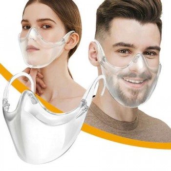 Masca de Protectie Transparenta, Fixare Confortabila cu Brate de Ochelari pe Urechi Masca de Protectie Transparenta, Fixare Confortabila cu Brate de Ochelari pe Urechi