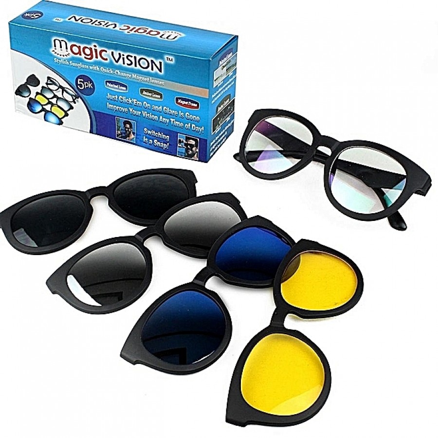 Ochelari de soare 5-in-1 cu lentile interschimbabile Magic Vision - Casa si gradina - wowreduceri.ro