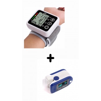Oferta 2021 Tensiometru pentru incheietura mainii + Aparat de masurare puls, Oximetru pentru deget cu display Oferta 2021 Tensiometru pentru incheietura mainii + Aparat de masurare puls, Oximetru pentru deget cu display