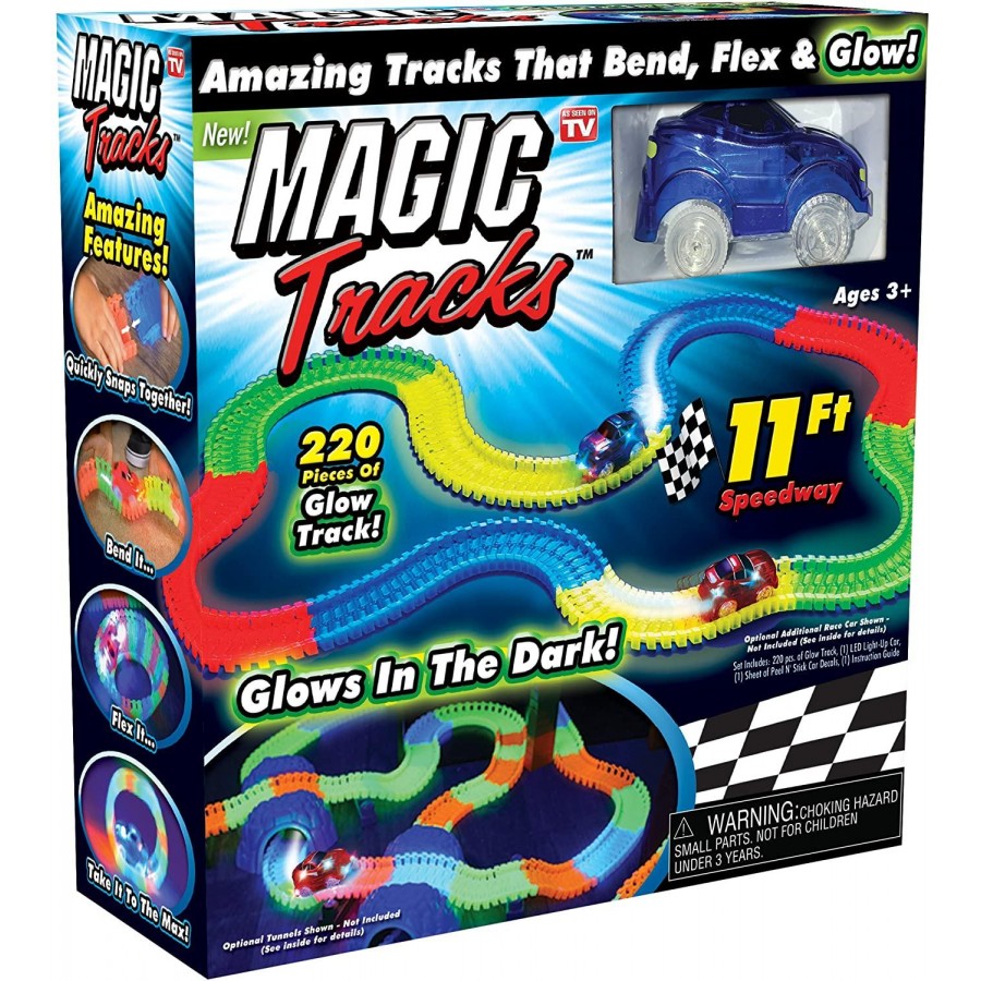 SET Pista flexibila pentru curse masinute Magic Tracks + Numaratoare interactiva din lemn - Cadouri - wowreduceri.ro