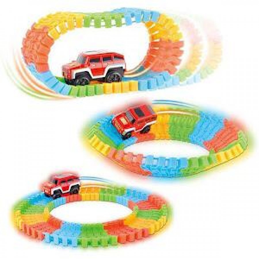 SET Pista flexibila pentru curse masinute Magic Tracks + Numaratoare interactiva din lemn - Cadouri - wowreduceri.ro