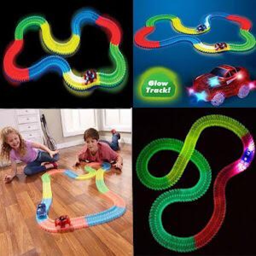 SET Pista flexibila pentru curse masinute Magic Tracks + Numaratoare interactiva din lemn - Cadouri - wowreduceri.ro