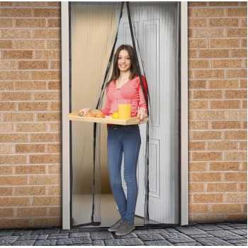 Plasa tantari pt. usi - inchidere magnetica, 100x210 cm - negru Plasa tantari pt. usi - inchidere magnetica, 100x210 cm - negru