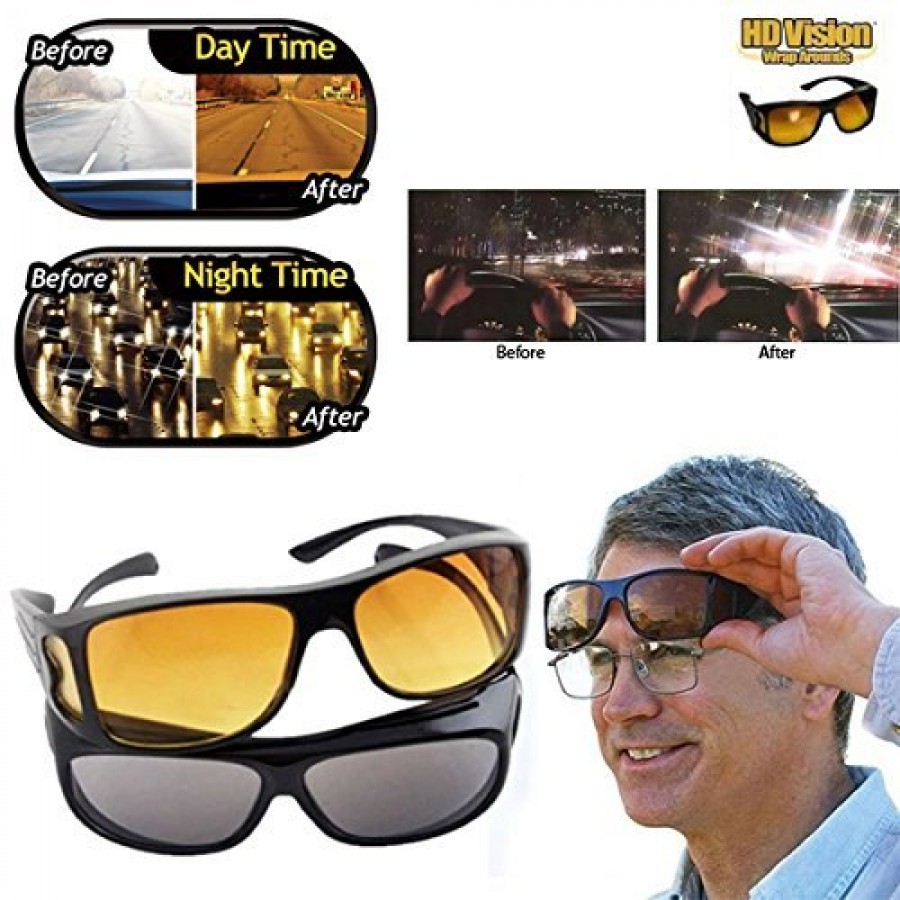 Set 2  perechi de ochelari cu protectie UV-HD VISION de zi si de noapte - Casa si gradina - wowreduceri.ro