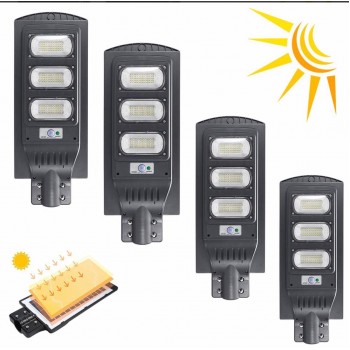 Set x4 Lampa Stradala Proiector LED cu Incarcare Solara Jortan, 30W Panou Solar Incorporat Set x4 Lampa Stradala Proiector LED cu Incarcare Solara Jortan, 30W Panou Solar Incorporat