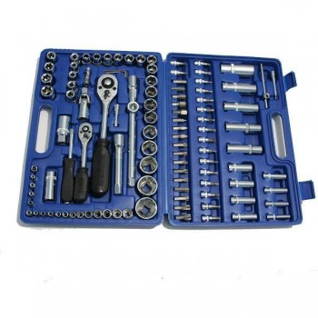 Trusa Profesionala Chei Tubulare cu 108 Piese Cromate, cod 01350WOW