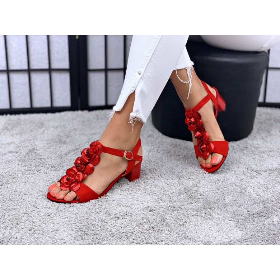 Sandale BE-8 Red P2 - Sandale Toc -wowreduceri.ro Sandale BE-8 Red P2 ( Sandale Toc )