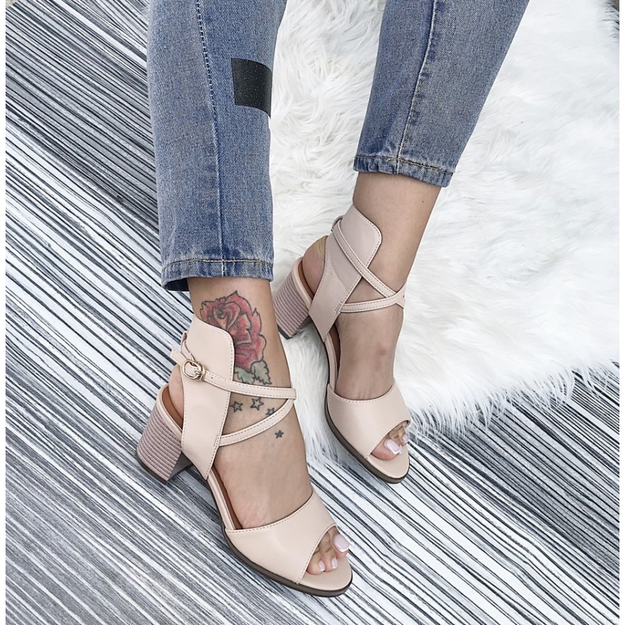 Sandale HX-20 Beige P3 - Sandale Toc -wowreduceri.ro Sandale HX-20 Beige P3 ( Sandale Toc )