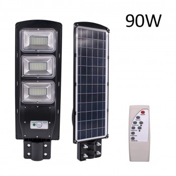 Lampa stradala 90W, felinar cu panou solar, senzor lumina, telecomanda si suport Lampa stradala 90W, felinar cu panou solar, senzor lumina, telecomanda si suport
