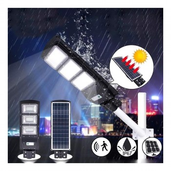 Lampa stradala 90W, felinar cu panou solar, senzor lumina, telecomanda si suport Lampa stradala 90W, felinar cu panou solar, senzor lumina, telecomanda si suport