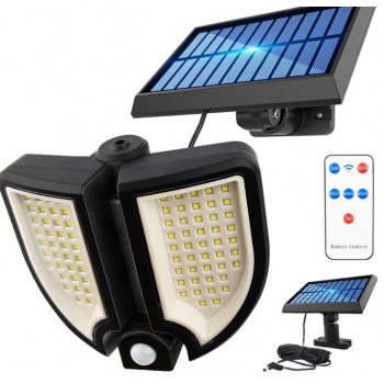 Lampa LED cu Incarcare Solara, Senzor de Miscare 100W 3 Moduri de Iluminare + Telecomanda Lampa LED cu Incarcare Solara, Senzor de Miscare 100W 3 Moduri de Iluminare + Telecomanda