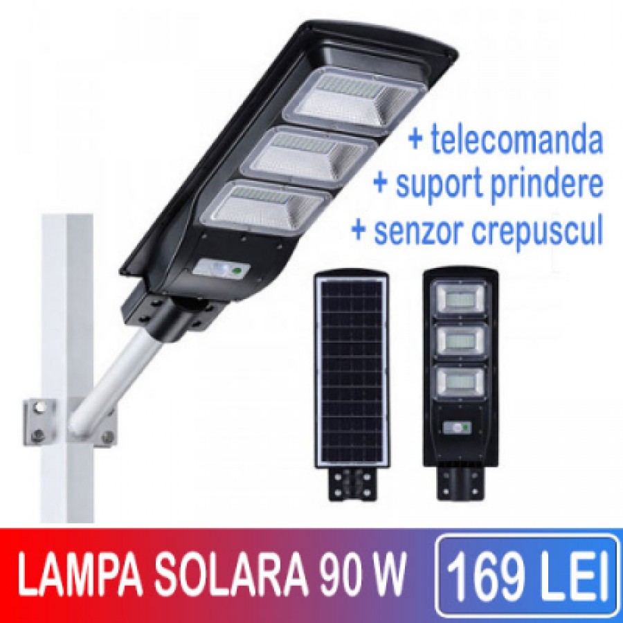Lampa stradala Jortan pentru exterior, 90 watt , cu incarcare solara - Iluminat -wowreduceri.ro Lampa stradala Jortan pentru exterior, 90 watt , cu incarcare solara - Iluminat - wowreduceri.ro