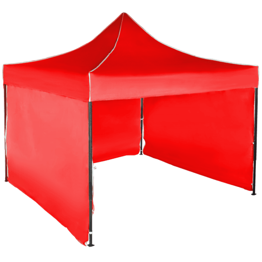 Cort IMPERMEABIL  pavilion pliabil 3m * 3m, structura metalica, culoare ROSU - Corturi - wowreduceri.ro