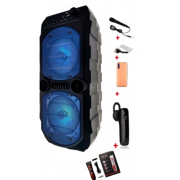 PACHET BOXA PORTABILA BLUETOOTH KTS 1083 + microfon + telecomanda + Baterie Externa Powerbank + Casca bluetooth universala + Masina de tuns ProGemei GM-736