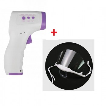 KIT Termometru digital non contact cu infrarosu digital IDEAL și pentru copii + Masca de protectie transparenta KIT Termometru digital non contact cu infrarosu digital IDEAL și pentru copii + Masca de protectie transparenta