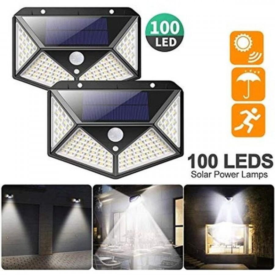 Lampa 100 LED cu panou solar si senzor de miscare - Iluminat - wowreduceri.ro