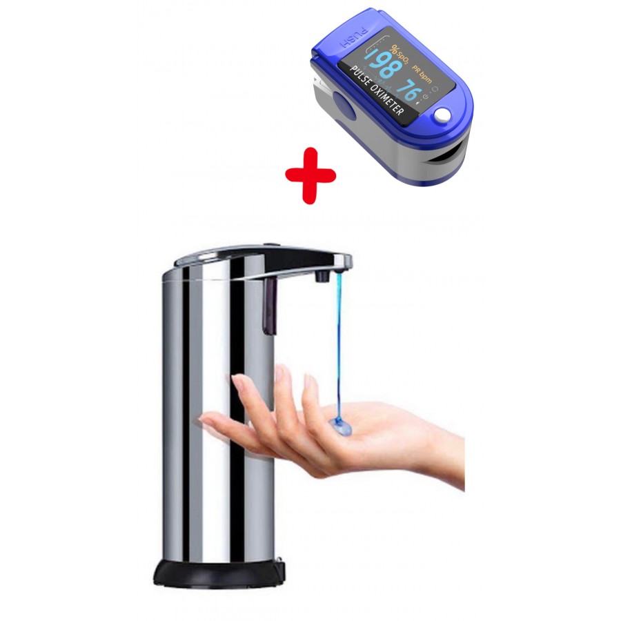 Oximetru pentru deget + Dozator/ Dispenser METALIC de sapun, dezinfectant cu senzor de miscare - Ingrijire Personala - wowreduceri.ro
